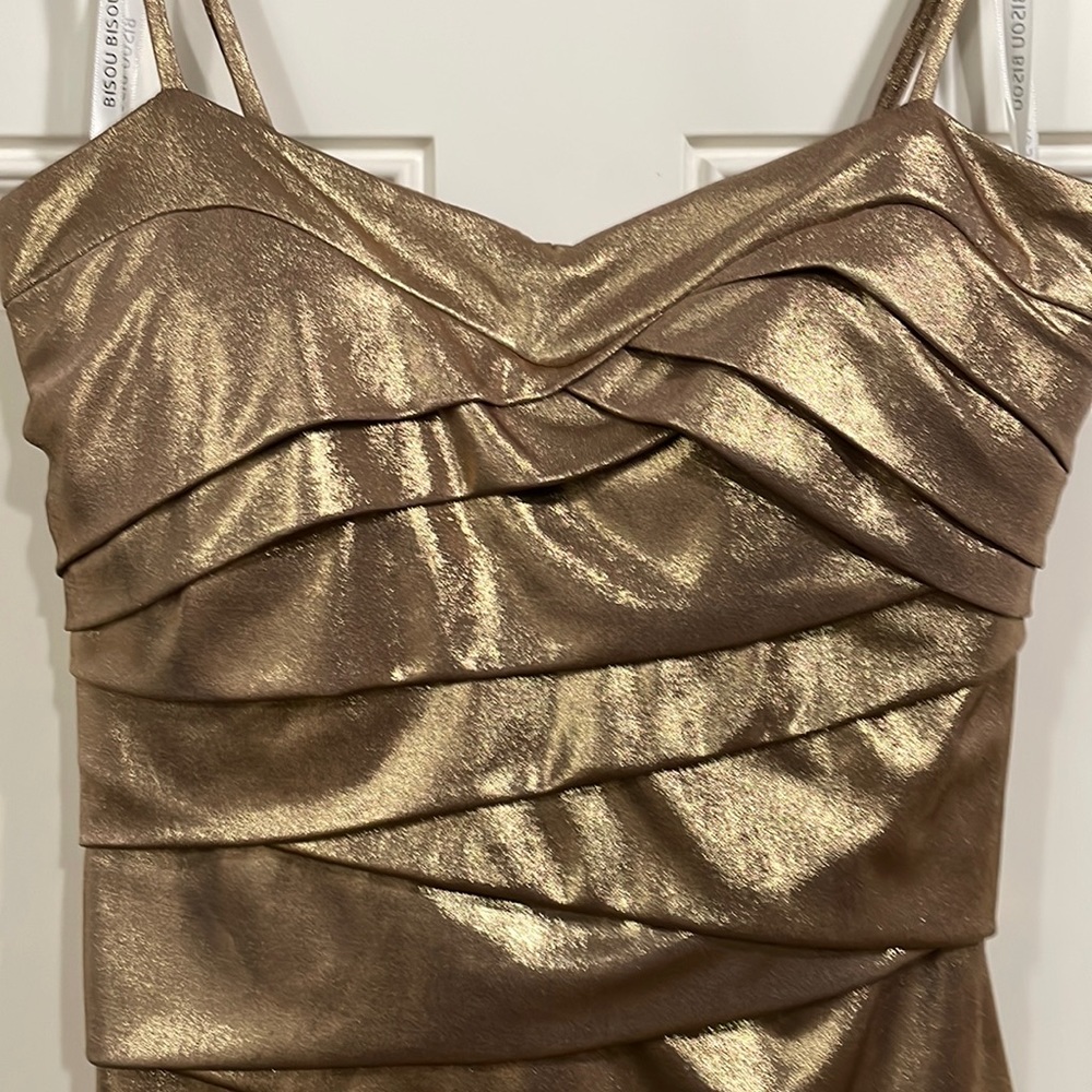 Gorgeous gold mini bodycon dress, size 8, NWOT!